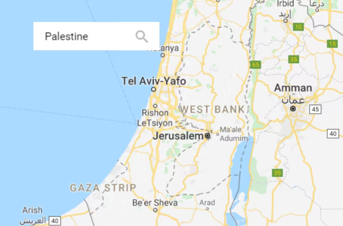 Google Maps a supprimé le nom de Palestine de ses cartes !