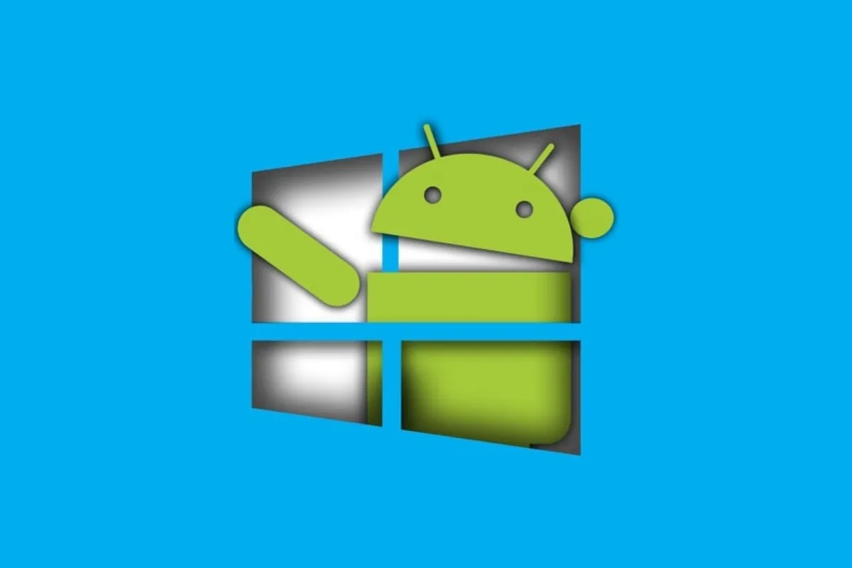 Image du logo android fusionnée avec le logo windows pour parler d'emulateur android