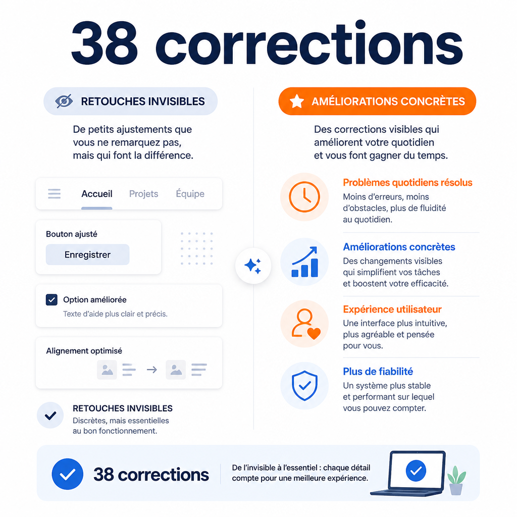 Infographie : 38 corrections Google - des retouches invisibles aux vrais problèmes du quotidien enfin réglés