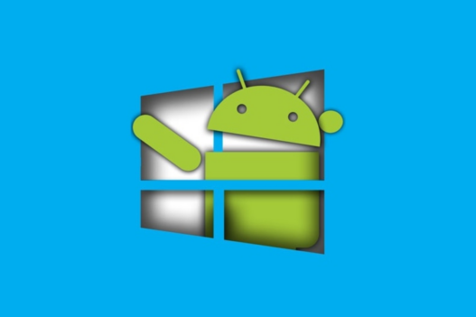Image du logo android fusionnée avec le logo windows pour parler d'emulateur android