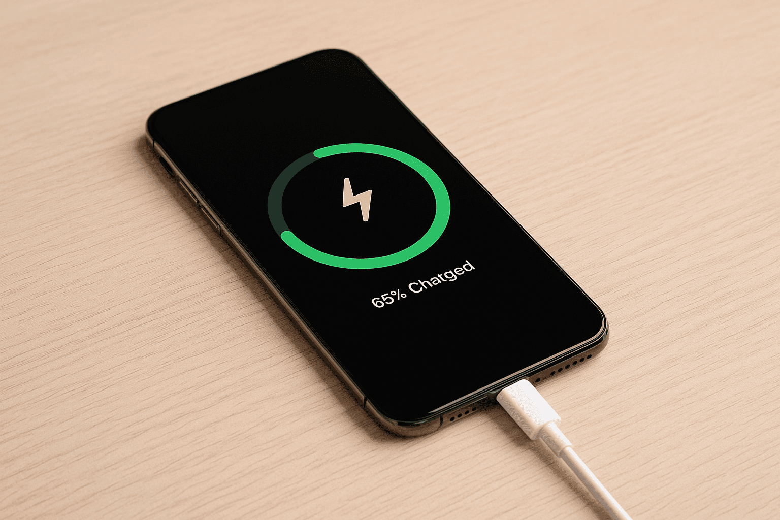 Téléphone qui se chargement